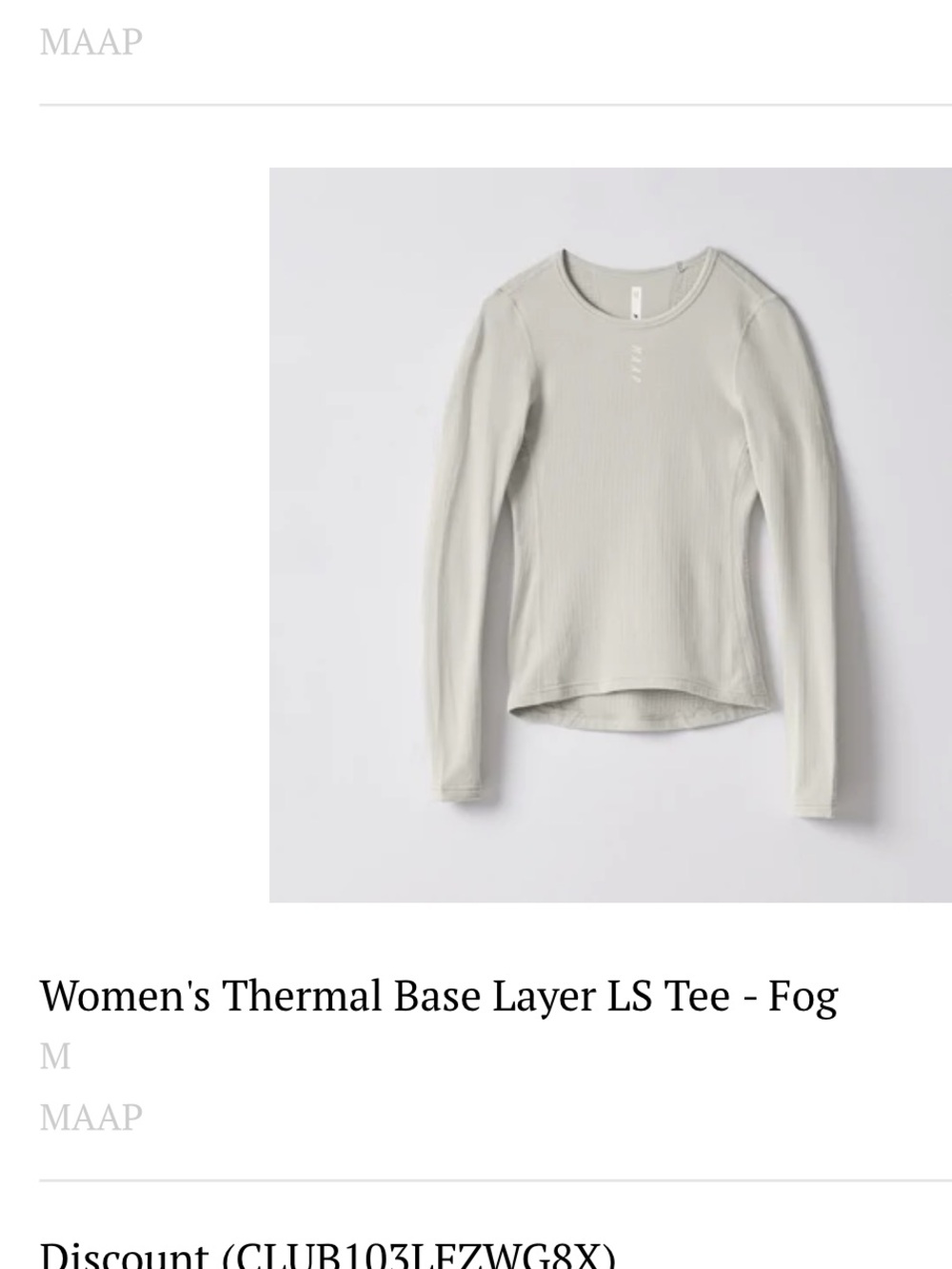 MAAP never worn - Long Sleeve Lightweight Tech Tee
